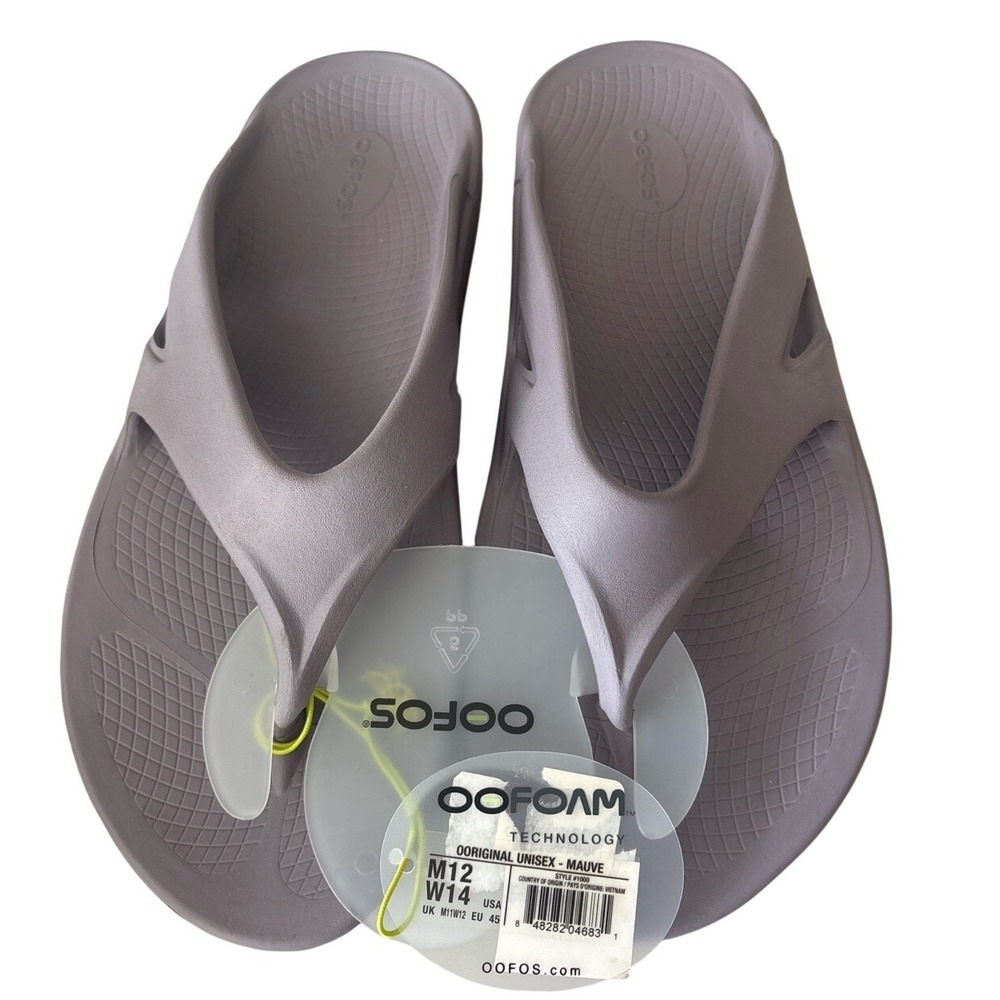 OOFOS OOriginal Unisex Mauve Recovery Sandal Flip Flop M12 W14 EU 45 NEW